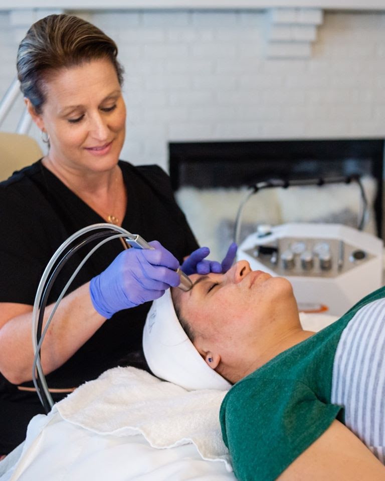A woman getting Microdermabrasion